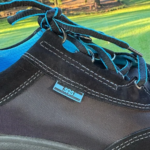 Women’s SAS Black and Blue Sneakers with Lace-Up Design - Picture 2 of 9